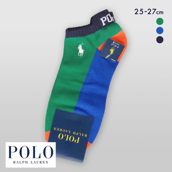 ポロ ラルフ ローレン カラーブロック ショート丈 ソックス 紳士靴下 メンズ POLO RALPH LAUREN