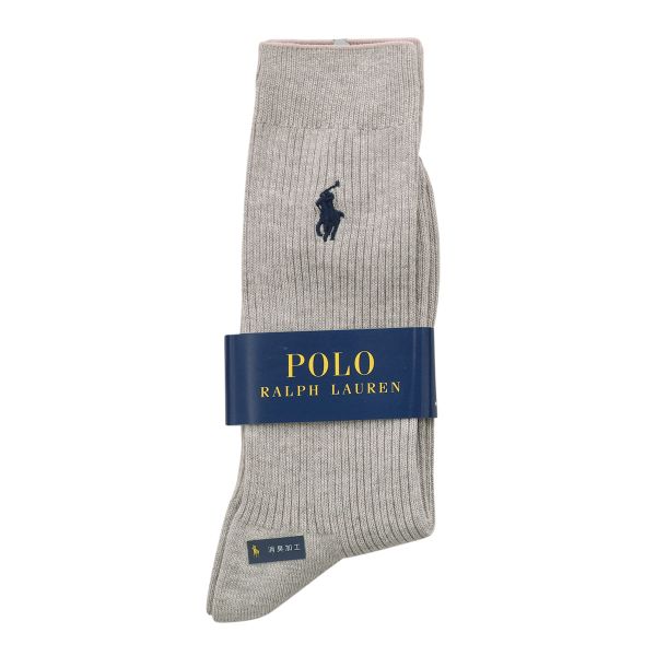 ポロ ラルフローレン POLO RALPH LAUREN 消臭加工 ワンポイント刺繍 定番リブソックス 24-26 26-28 綿混 紳士 靴下 メンズ カジュアル ギフト