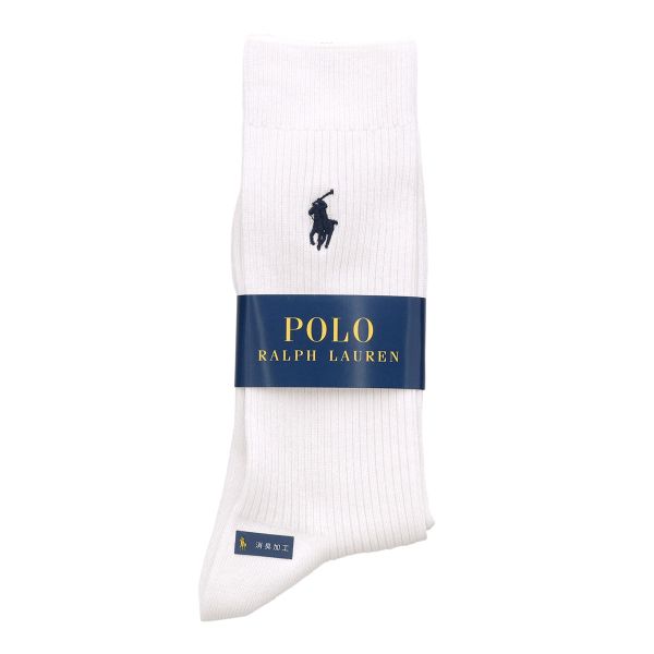 ポロ ラルフローレン POLO RALPH LAUREN 消臭加工 ワンポイント刺繍 定番リブソックス 24-26 26-28 綿混 紳士 靴下 メンズ カジュアル ギフト