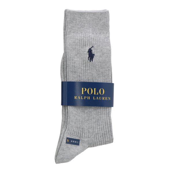 ポロ ラルフローレン POLO RALPH LAUREN 消臭加工 ワンポイント刺繍 定番リブソックス 24-26 26-28 綿混 紳士 靴下 メンズ カジュアル ギフト