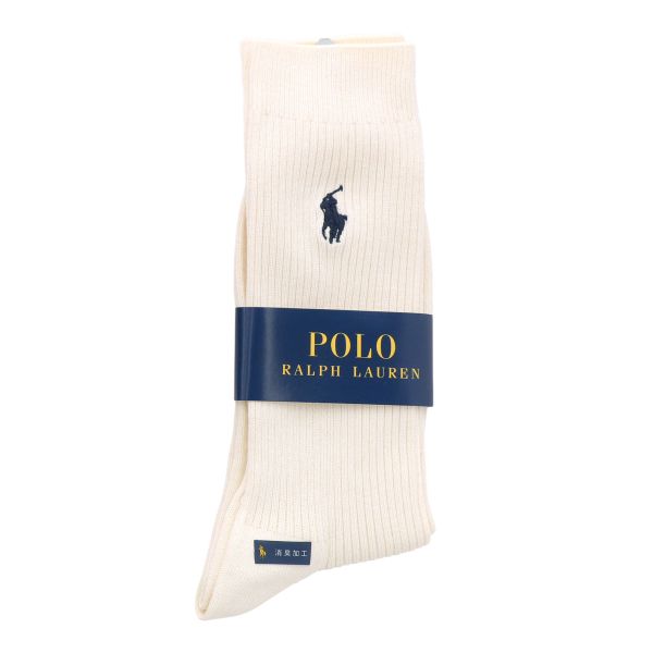 ポロ ラルフローレン POLO RALPH LAUREN 消臭加工 ワンポイント刺繍 定番リブソックス 24-26 26-28 綿混 紳士 靴下 メンズ カジュアル ギフト