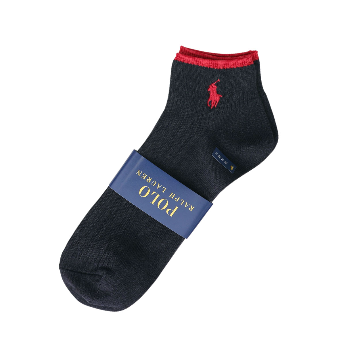 ポロ ラルフローレン POLO RALPH LAUREN 消臭加工 ワンポイント刺繍 定番スニーカーソックス 23-25 25-27 27-29 綿混 靴下(DNV-濃ネイビー-23-25cm)