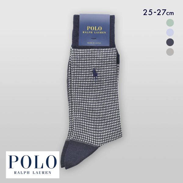 ポロ ラルフ ローレン ピンチェック クルー丈 ソックス メンズ ドレスカジュアル 靴下 ドレカジ POLO RALPH LAUREN