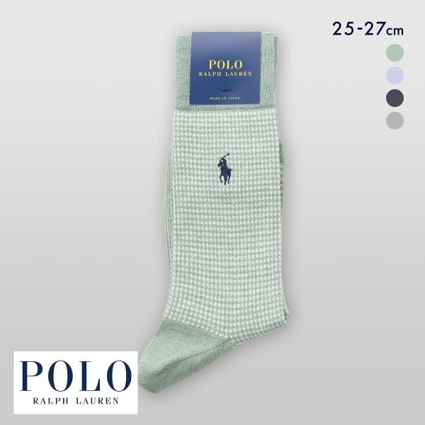 ポロ ラルフ ローレン ピンチェック クルー丈 ソックス メンズ ドレスカジュアル 靴下 ドレカジ POLO RALPH LAUREN