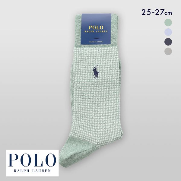 ポロ ラルフ ローレン ピンチェック クルー丈 ソックス メンズ ドレスカジュアル 靴下 ドレカジ POLO RALPH LAUREN