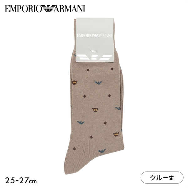 エンポリオ・アルマーニ EMPORIO ARMANI Dress マンガベア＆イーグル メンズソックス 靴下 クルー丈 ビジネス メンズ 綿混 紳士
