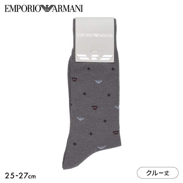 エンポリオ・アルマーニ EMPORIO ARMANI Dress マンガベア＆イーグル メンズソックス 靴下 クルー丈 ビジネス メンズ 綿混 紳士