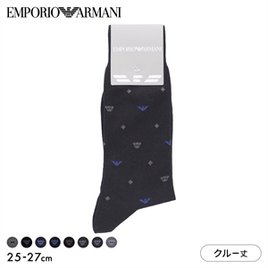 エンポリオ・アルマーニ EMPORIO ARMANI Dress マンガベア＆イーグル メンズソックス 靴下 クルー丈 ビジネス メンズ 綿混 紳士