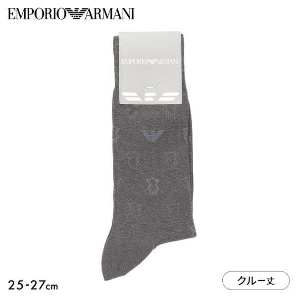 エンポリオ・アルマーニ イーグル&マンガベアシルエット クルー丈 ソックス メンズ ビジネス 靴下 紳士 EMPORIO ARMANI