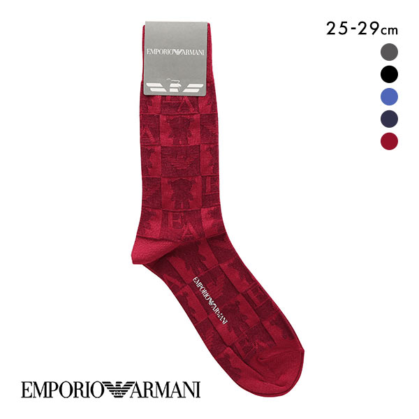 【メール便(10)】 エンポリオ・アルマーニ EMPORIO ARMANI 定番マンガベア&EAリンクス ブロック柄 クルー丈 メンズソックス 日本製 綿混 紳士 【メール便(10)】 エンポリオ・アルマーニ EMPORIO ARMANI 定番マンガベア&EAリンクス ブロック柄 クルー丈 メンズソックス 日本製 綿混 紳士