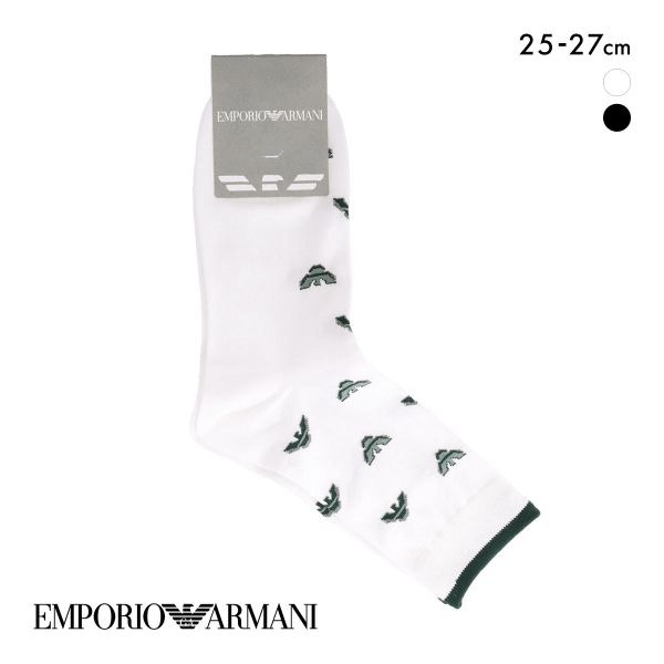 エンポリオ・アルマーニ イーグルシャドー クルー丈 ソックス メンズ 紳士 靴下 カジュアル 25-27 EMPORIO ARMANI