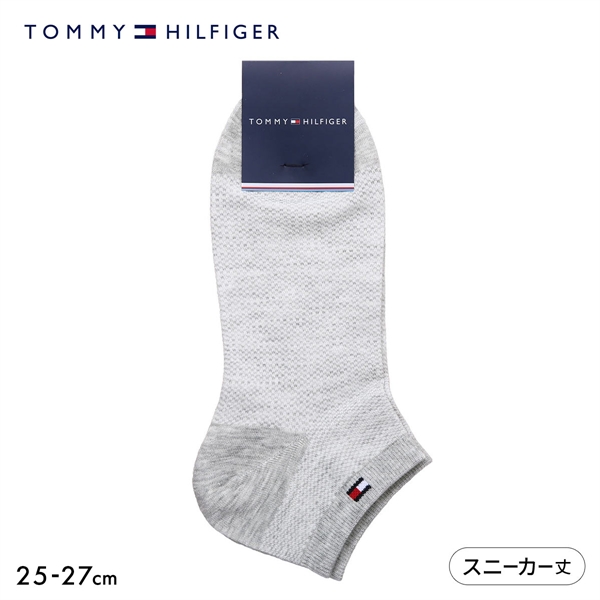トミー・ヒルフィガー ワンポイントロゴ スニーカー丈 ソックス メンズ 靴下 カジュアル 紳士 TOMMY HILFIGER
