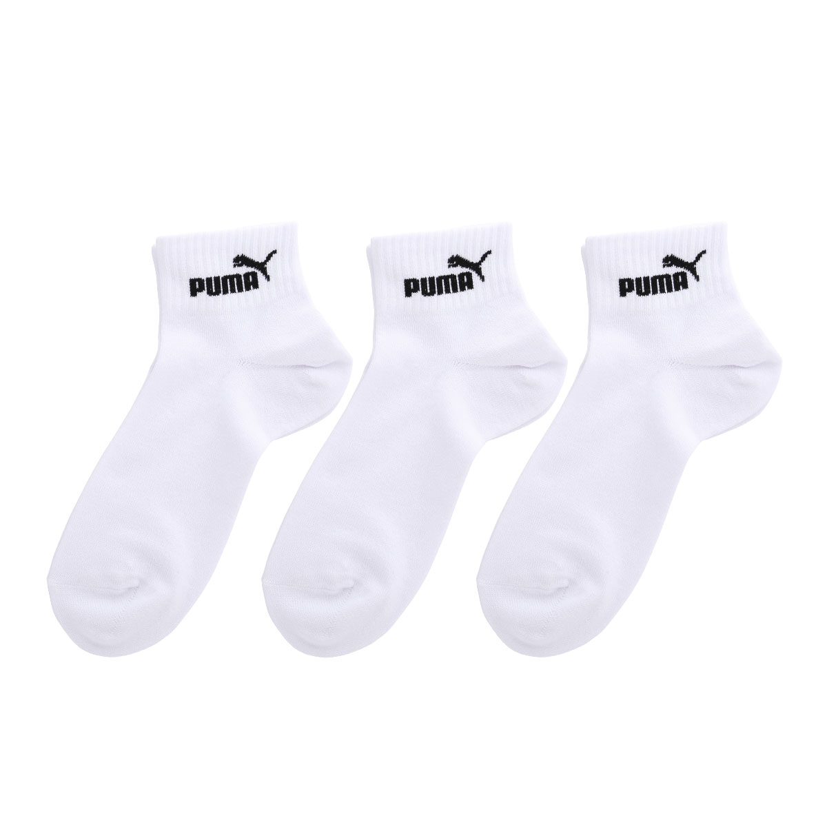 プーマ PUMA 3足組ソックス ショート丈 消臭 メンズ靴下 スポーツソックス 消臭加工 つま先かかと補強入(WH-ホワイト-24-26cm)