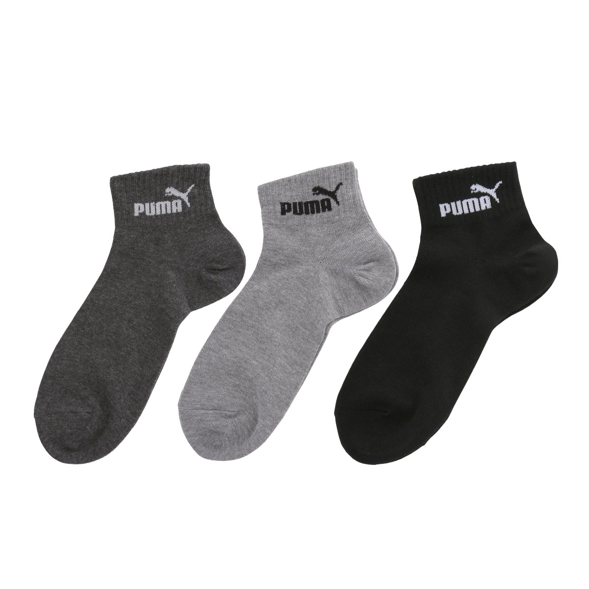 プーマ PUMA 3足組ソックス ショート丈 消臭 メンズ靴下 スポーツソックス 消臭加工 つま先かかと補強入(MIX-ミックス-24-26cm)