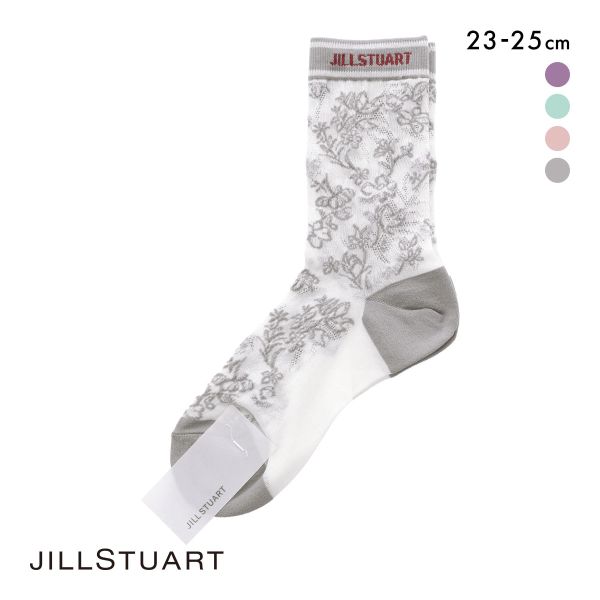 ジルスチュアート ボタニカルフラワー ショート丈 ソックス 靴下 レディース 透け感 JILLSTUART 23-25cm
