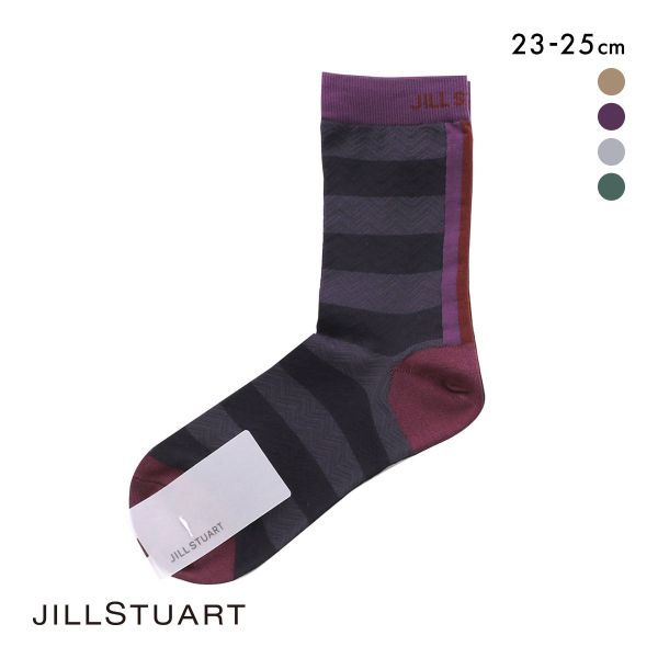 ジルスチュアート ライトへリンボン ボーダーソックス 靴下 レディース シースルー タイツ 透け感 ファッション小物 23-25cm JILLSTUART