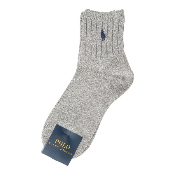 ポロ ラルフローレン POLO RALPH LAUREN オーガニックコットン混 ワンポイント刺繍 ローゲージ ソックス ショート丈 22-24 靴下 レディース