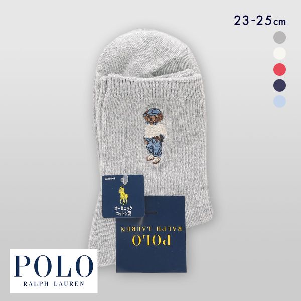 ポロ ラルフ ローレン スタジオバイザシー ポロベア ミドル丈 ソックス 靴下 レディース POLO RALPH LAUREN