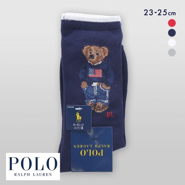 ポロ ラルフ ローレン 25SSデニムベア クルー丈 ソックス 靴下 レディース POLO RALPH LAUREN