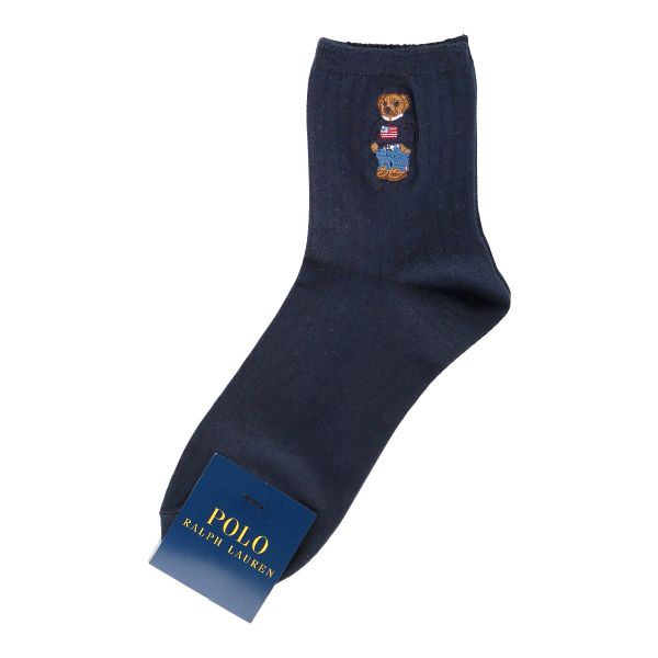 ポロ ラルフローレン POLO RALPH LAUREN オーガニックコットン混 ポロベア刺繍 ショートソックス 22-24 24-26 靴下 レディース