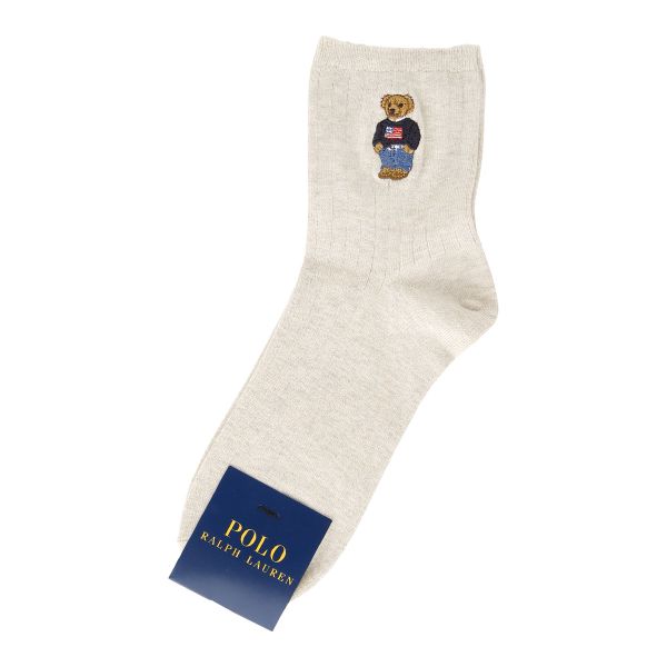 ポロ ラルフローレン POLO RALPH LAUREN オーガニックコットン混 ポロベア刺繍 ショートソックス 22-24 24-26 靴下 レディース