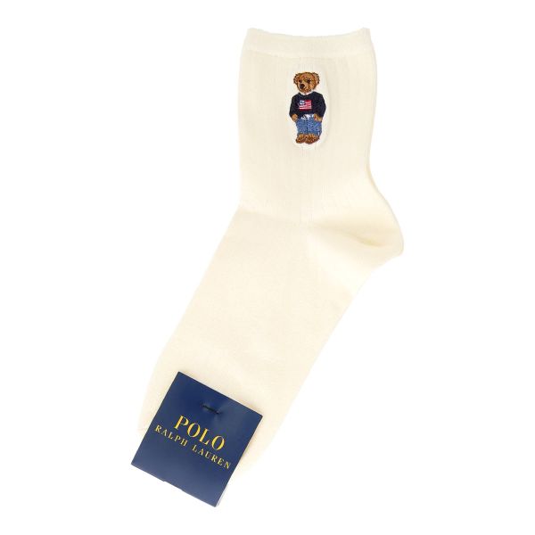 ポロ ラルフローレン POLO RALPH LAUREN オーガニックコットン混 ポロベア刺繍 ショートソックス 22-24 24-26 靴下 レディース