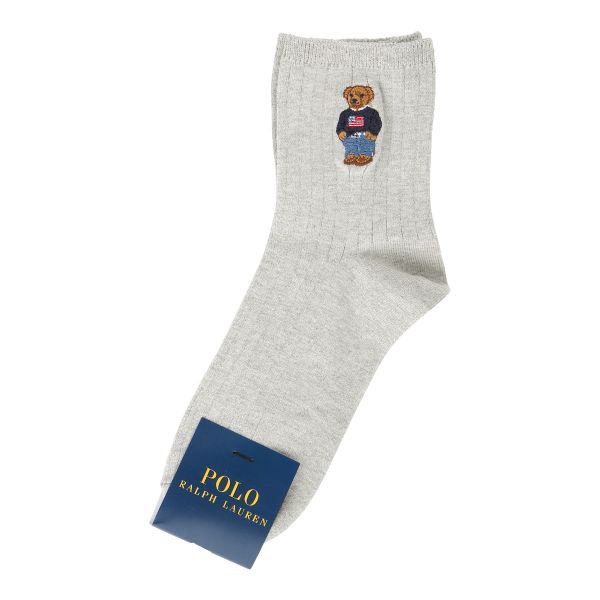 ポロ ラルフローレン POLO RALPH LAUREN オーガニックコットン混 ポロベア刺繍 ショートソックス 22-24 24-26 靴下 レディース