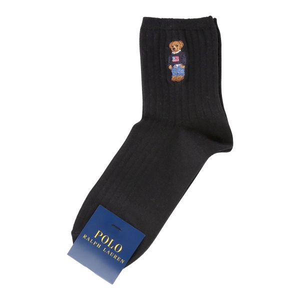 ポロ ラルフローレン POLO RALPH LAUREN オーガニックコットン混 ポロベア刺繍 ショートソックス 22-24 24-26 靴下 レディース