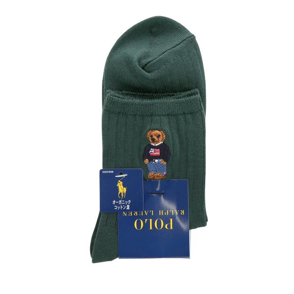 ポロ ラルフローレン POLO RALPH LAUREN オーガニックコットン混 ポロベア刺繍 ショートソックス 22-24 24-26 靴下 レディース