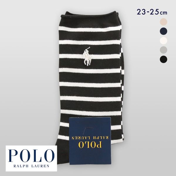 ポロ ラルフローレン ST.JAMESボーダー ソックス クルー丈 23-25 靴下 レディース カジュアル ギフト POLO RALPH LAUREN