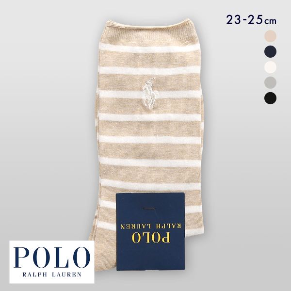 ポロ ラルフローレン ST.JAMESボーダー ソックス クルー丈 23-25 靴下 レディース カジュアル ギフト POLO RALPH LAUREN