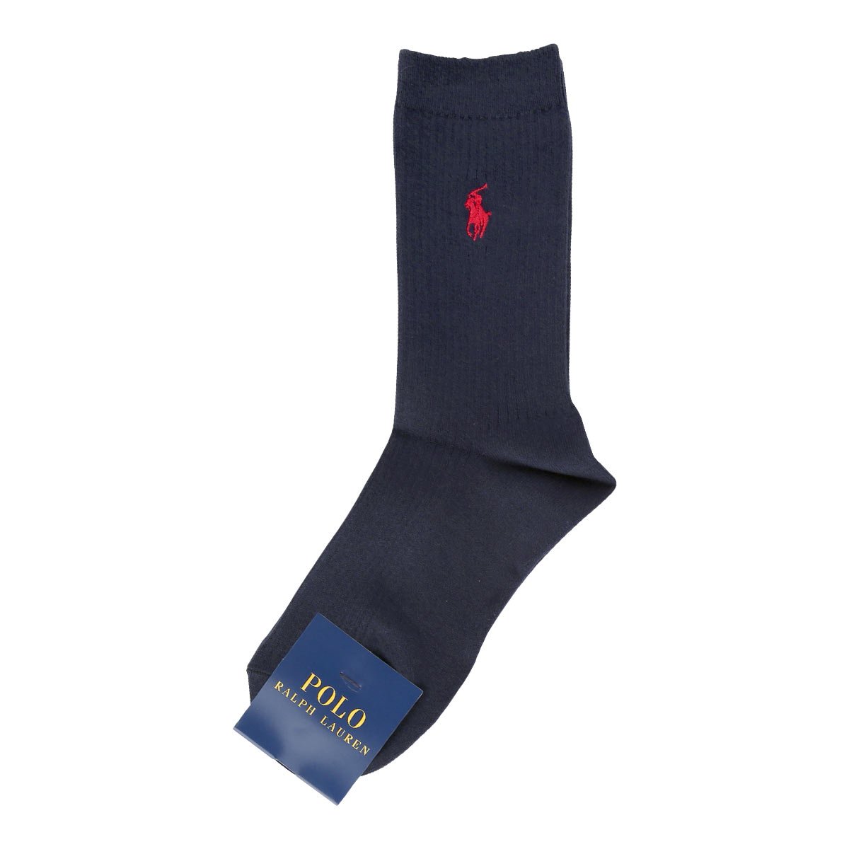 ポロ ラルフローレン POLO RALPH LAUREN ワンポイント 定番 リブソックス クルー丈 22-24 24-26 靴下 レディース カジュアル ギフト スクール(NV-ネイビー-22-24cm)