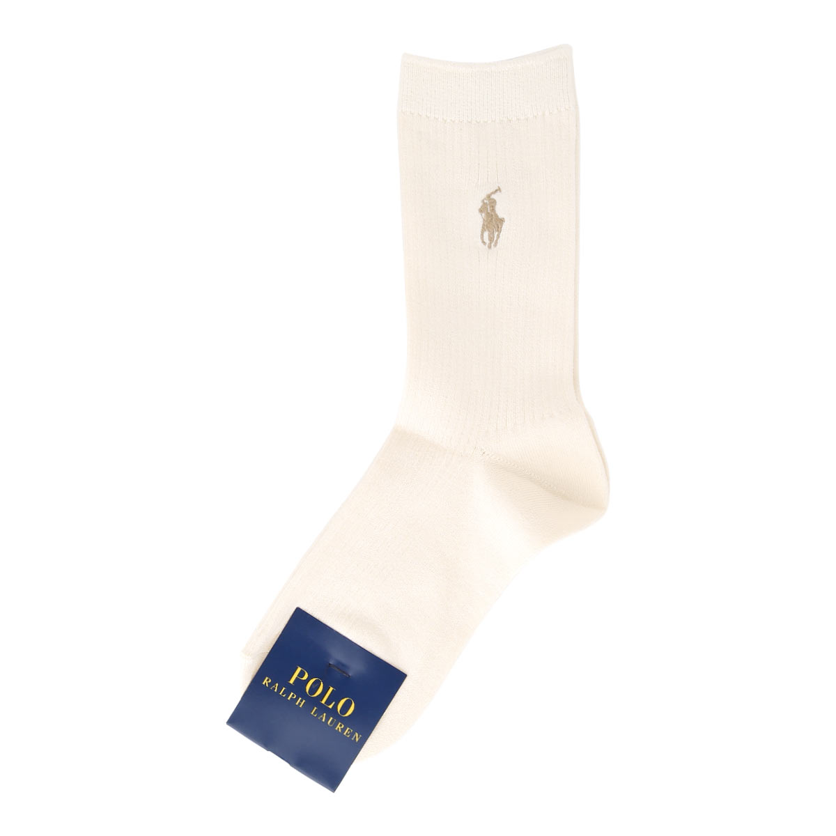 ポロ ラルフローレン POLO RALPH LAUREN ワンポイント 定番 リブソックス クルー丈 22-24 24-26 靴下 レディース カジュアル ギフト スクール(OW-オフホワイト-22-24cm)