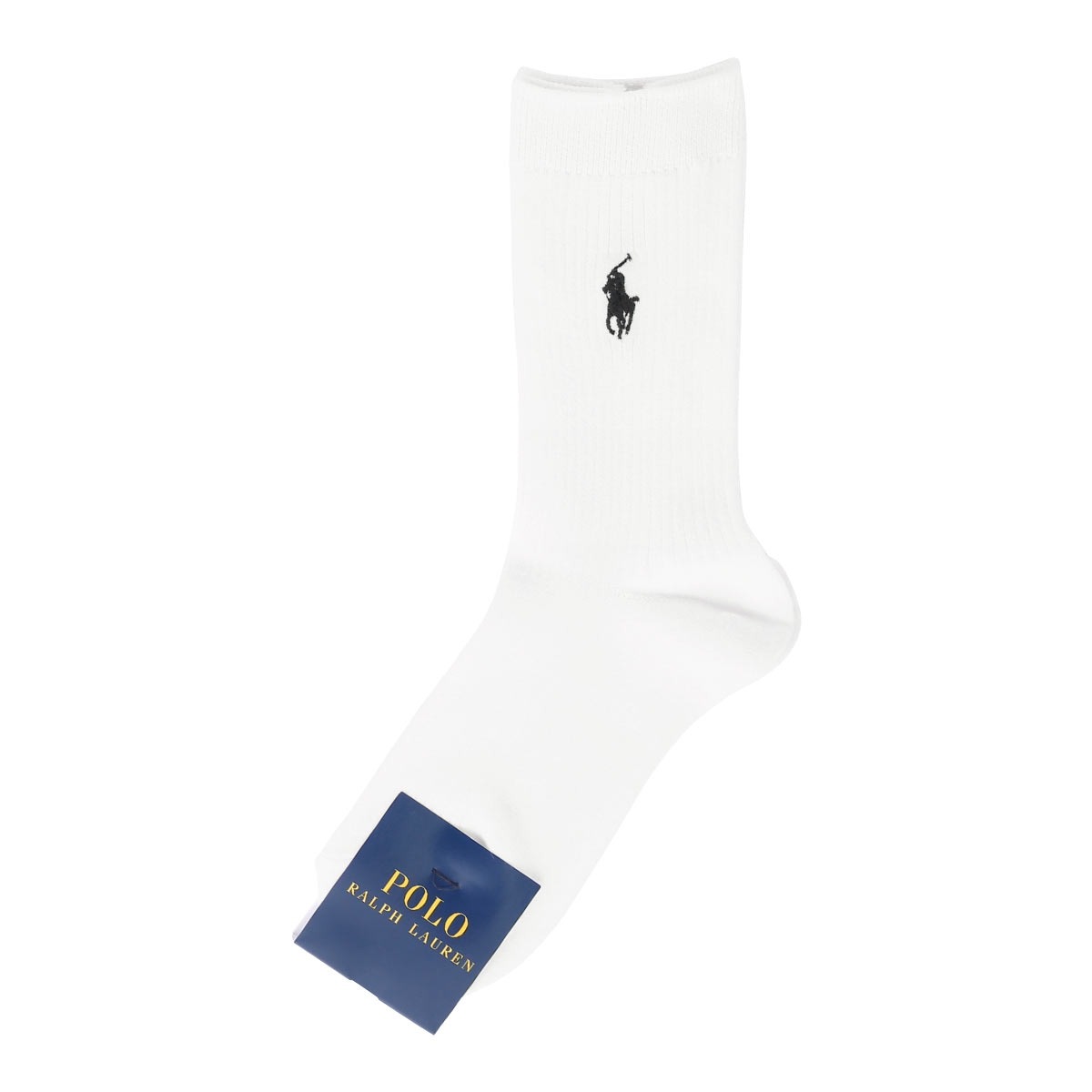 ポロ ラルフローレン POLO RALPH LAUREN ワンポイント 定番 リブソックス クルー丈 22-24 24-26 靴下 レディース カジュアル ギフト スクール(WH-ホワイト-22-24cm)