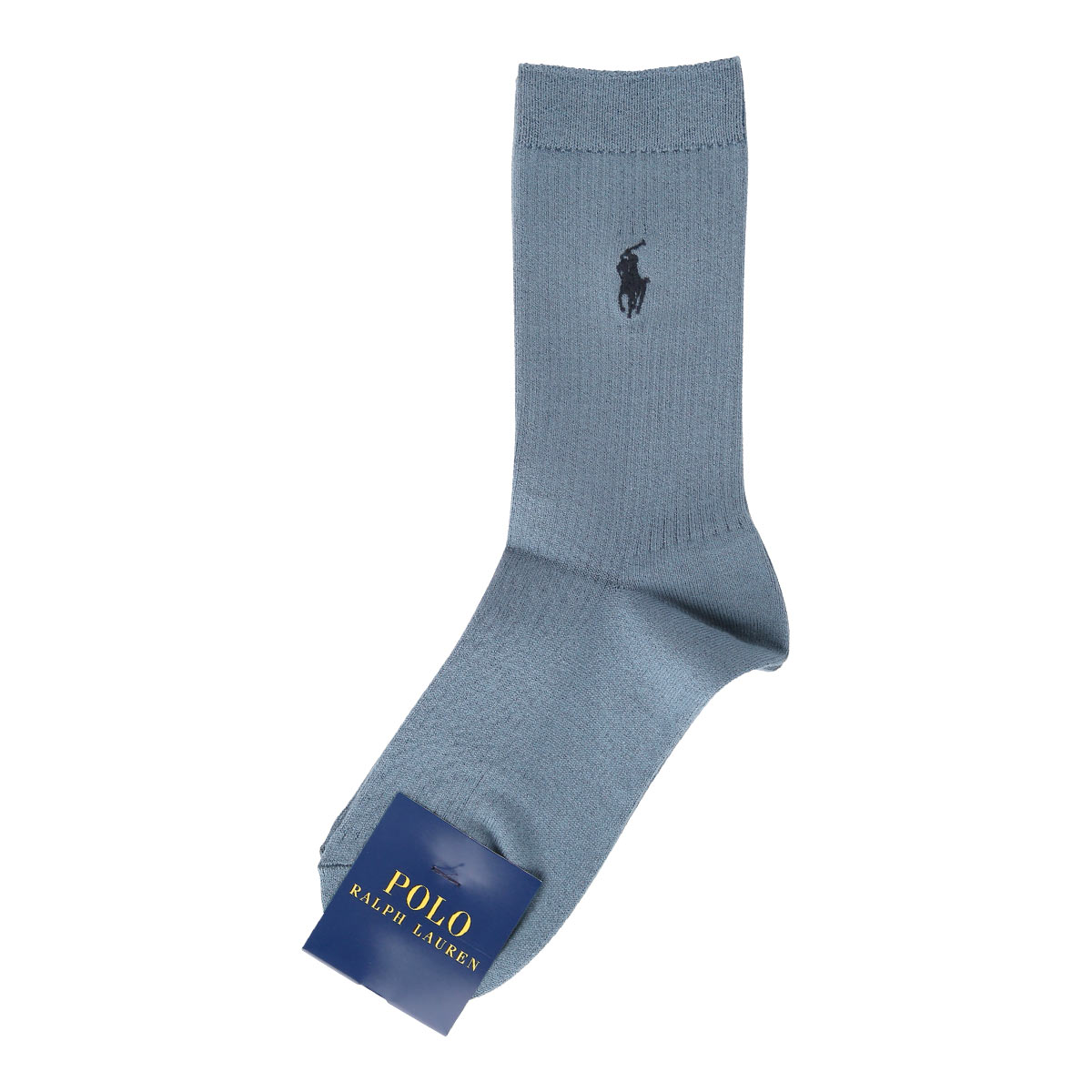 ポロ ラルフローレン POLO RALPH LAUREN ワンポイント 定番 リブソックス クルー丈 22-24 24-26 靴下 レディース カジュアル ギフト スクール(BGY-ブルーグレー-22-24cm)