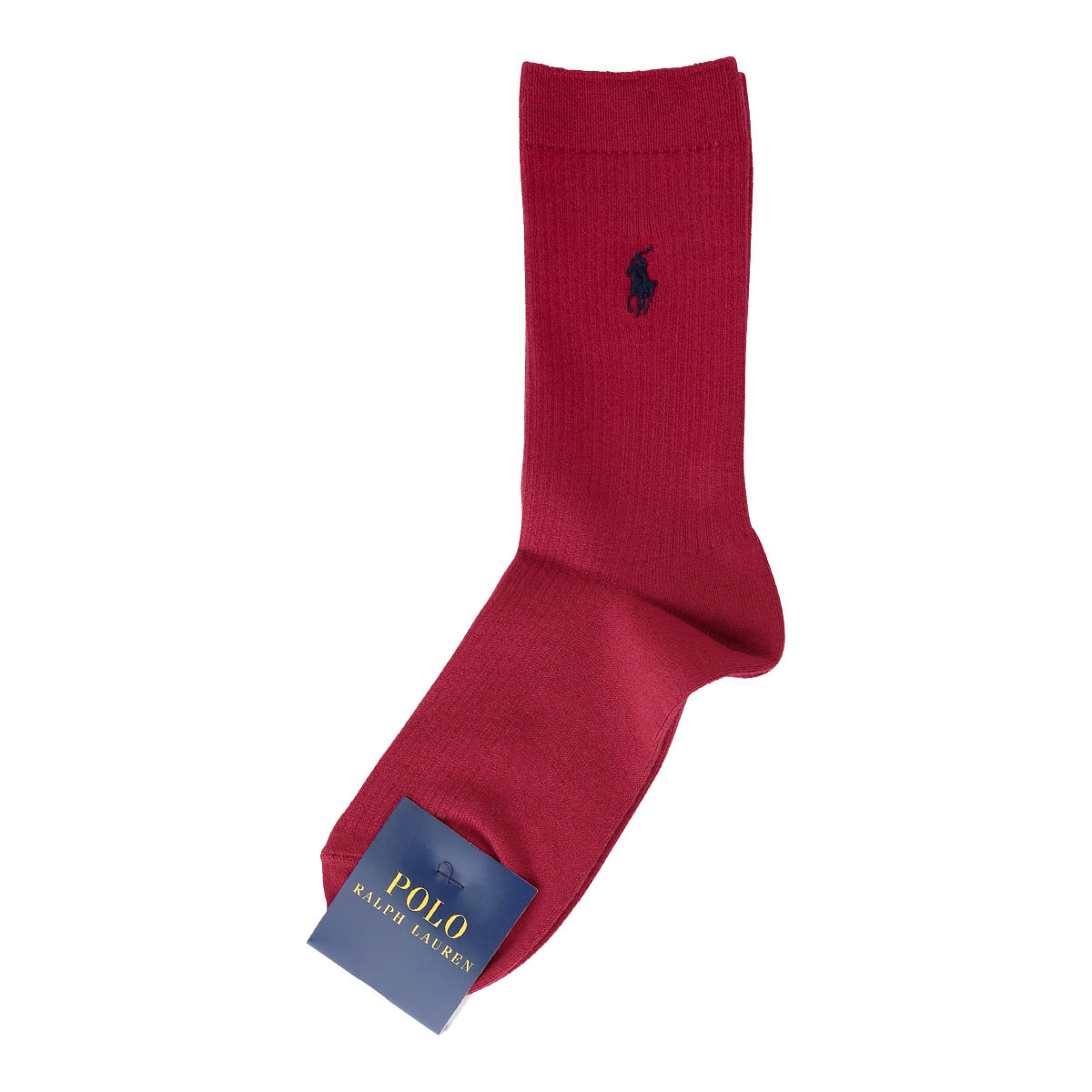 ポロ ラルフローレン POLO RALPH LAUREN ワンポイント 定番 リブソックス クルー丈 22-24 24-26 靴下 レディース カジュアル ギフト スクール(RE-レッド-22-24cm)