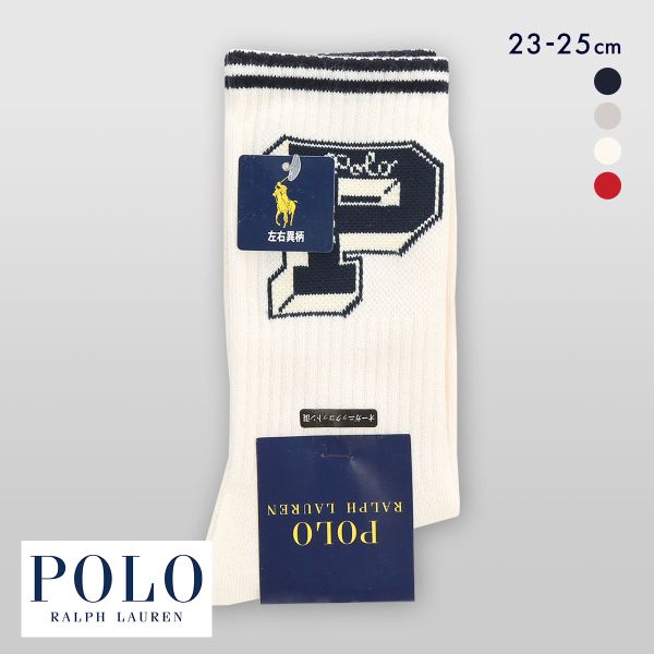 ポロ ラルフローレン BIG P＆ロゴ クルー丈 23-25 靴下 レディース カジュアル ギフト POLO RALPH LAUREN
