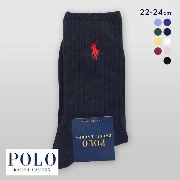 ポロ ラルフローレン ローゲージリブ ソックス クルー丈 22-24 靴下 レディース カジュアル ギフト スクール POLO RALPH LAUREN