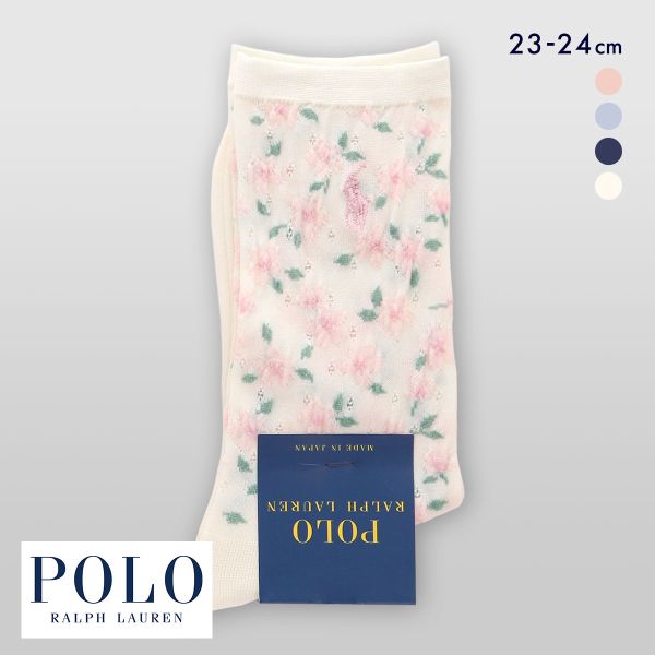 ポロ ラルフ ローレン 桜モチーフ クルー丈 ソックス 靴下 レディース POLO RALPH LAUREN