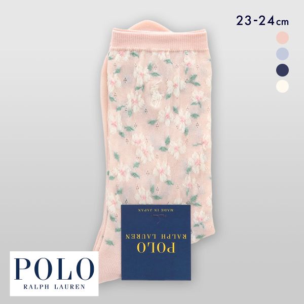 ポロ ラルフ ローレン 桜モチーフ クルー丈 ソックス 靴下 レディース POLO RALPH LAUREN