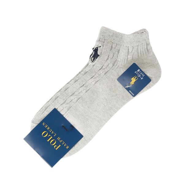 ポロ ラルフローレン POLO RALPH LAUREN オーガニックコットン混 ワンポイント ケーブル ソックス 22-24 スニーカー丈 くるぶし 靴下 女性用