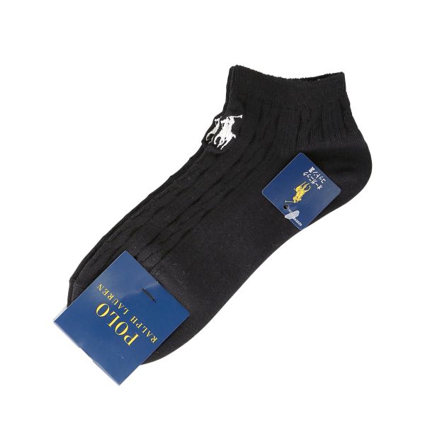 ポロ ラルフローレン POLO RALPH LAUREN オーガニックコットン混 ワンポイント ケーブル ソックス 22-24 スニーカー丈 くるぶし 靴下 女性用