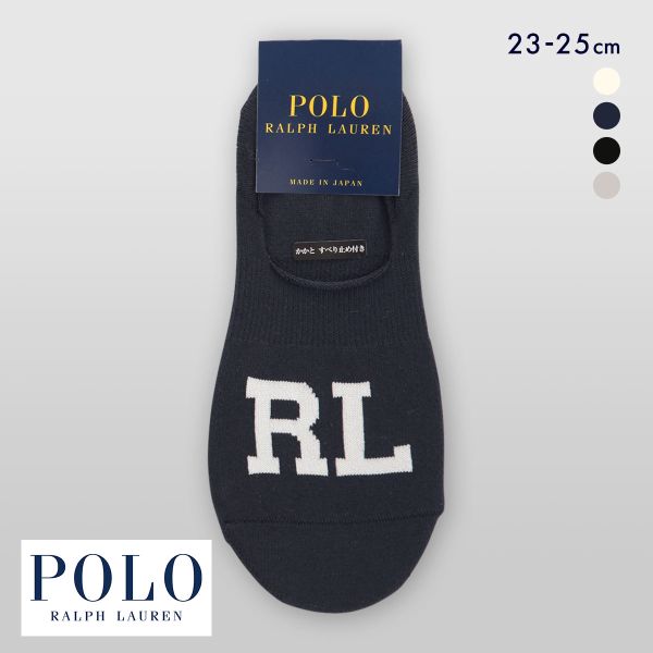 ポロ ラルフローレン RLロゴ 深ばきカバーソックス フットカバー すべり止め付き 23-25 ペッツ 靴下 レディース POLO RALPH LAUREN