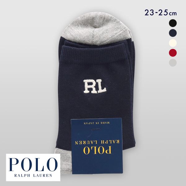 ポロ ラルフローレン RL刺繍 ソックス クルー丈 23-25 靴下 レディース カジュアル ギフト スクール POLO RALPH LAUREN