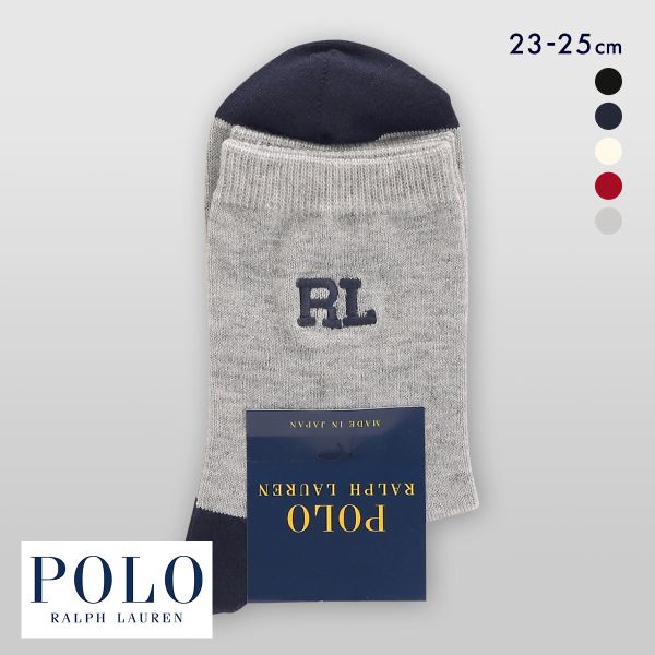 ポロ ラルフローレン RL刺繍 ソックス クルー丈 23-25 靴下 レディース カジュアル ギフト スクール POLO RALPH LAUREN