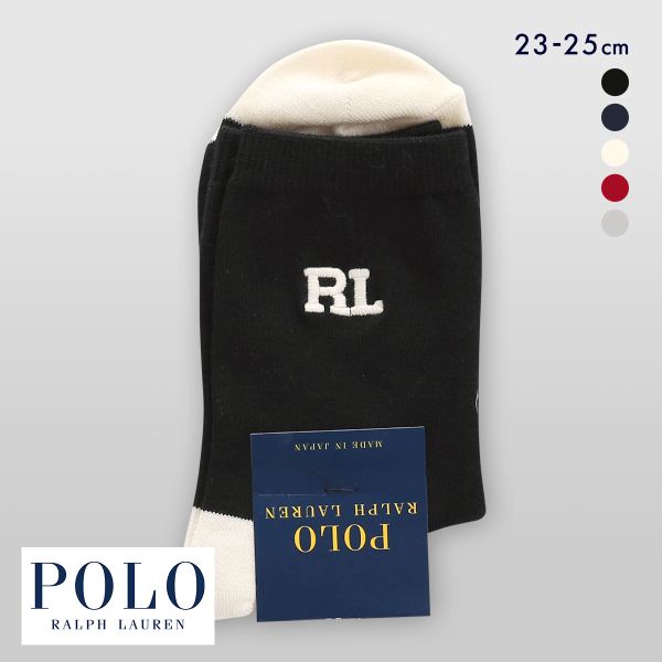 ポロ ラルフローレン RL刺繍 ソックス クルー丈 23-25 靴下 レディース カジュアル ギフト スクール POLO RALPH LAUREN