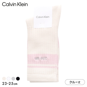 カルバン・クライン バーシティストライプ クルー丈 ソックス レディース 婦人 靴下 Calvin Klein