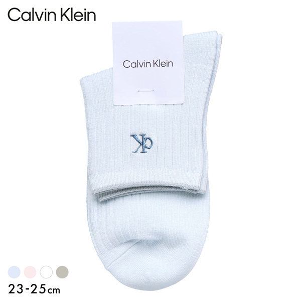 カルバン・クライン リブ ショートクルー丈 ソックス レディース 婦人 靴下 Calvin Klein