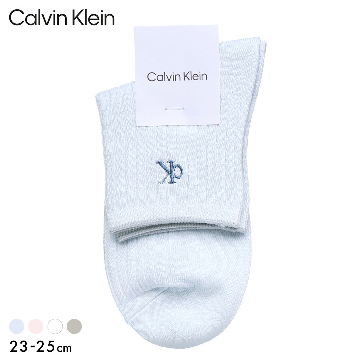 カルバン・クライン リブ ショートクルー丈 ソックス レディース 婦人 靴下 Calvin Klein