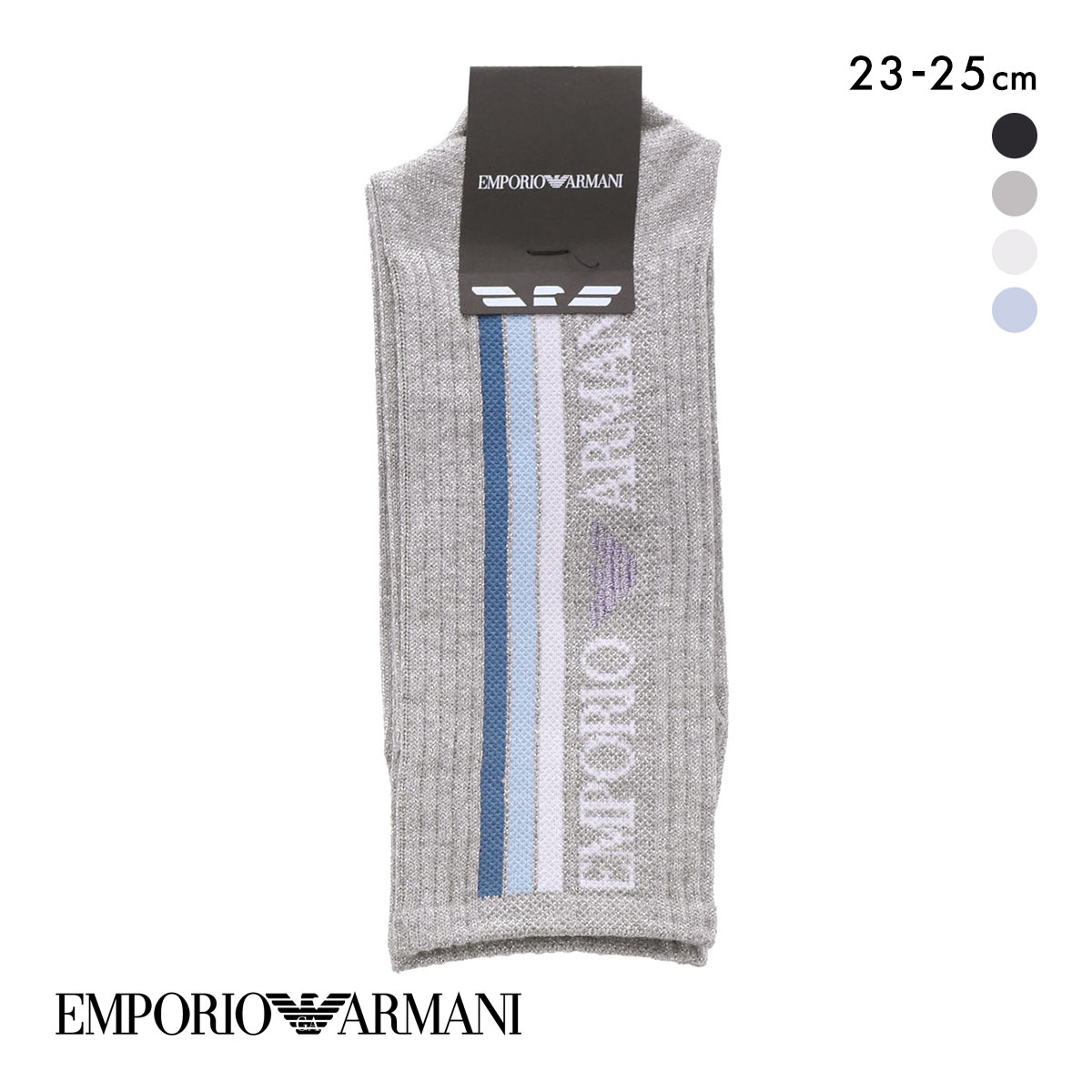 エンポリオ・アルマーニ スポーティークルー ソックス 靴下 レディース EMPORIO ARMANI(DGY-濃グレー-23-25cm)